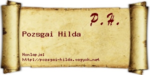 Pozsgai Hilda névjegykártya
